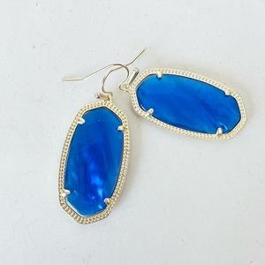 Kendra Scott Elle gold color drops in Cobalt Blue Illusion